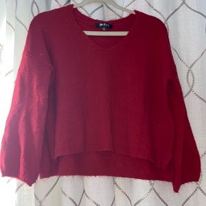 Soft red v-neck sweater